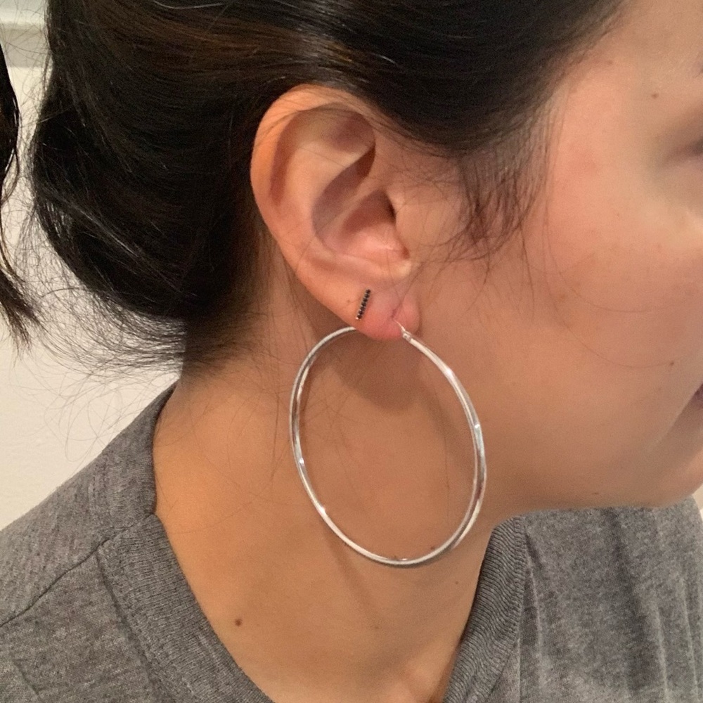 Silver hoop earrings